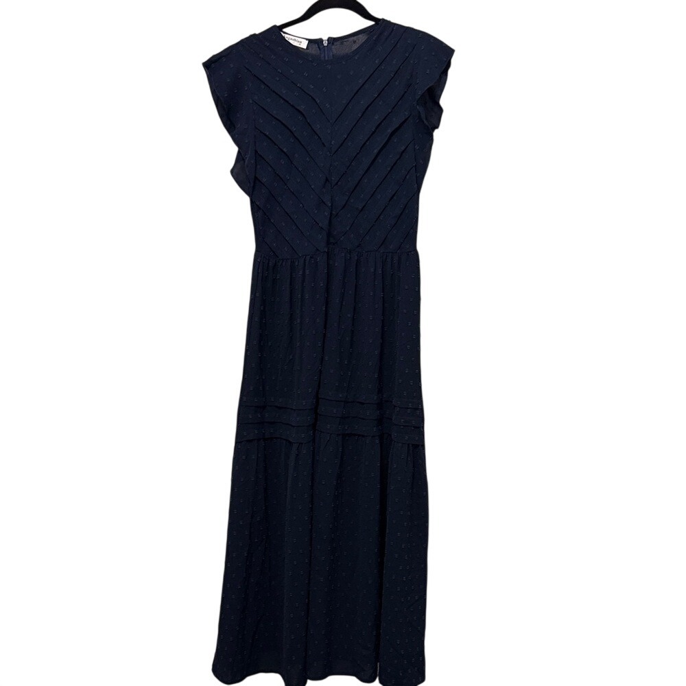 Angashion‎ Elegant Navy Blue Women's Maxi Dress Minimalist Size Small - Picture 2 of 14